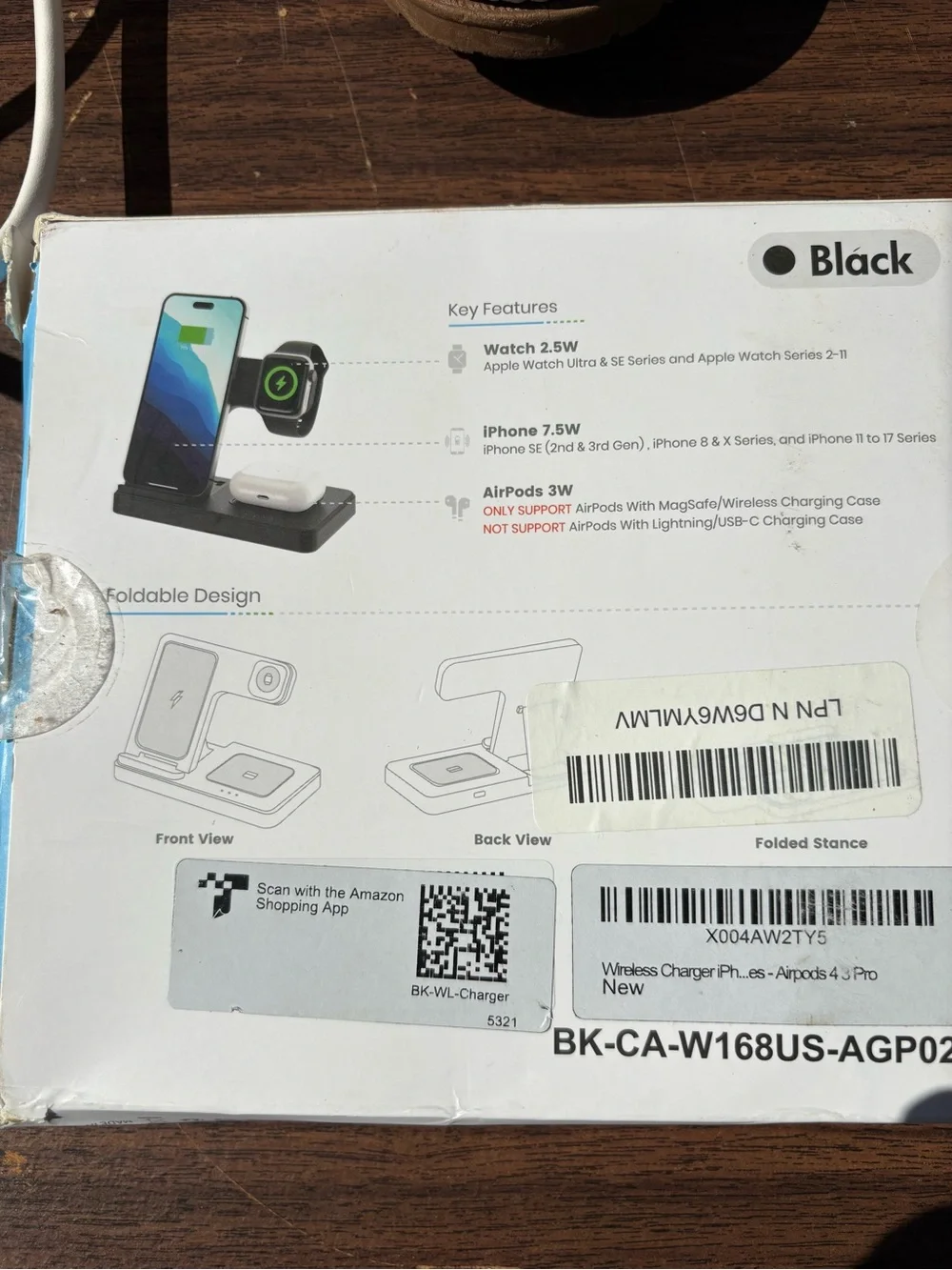 3-in-1 Wireless Charging Station - Black -view photos for compatibility